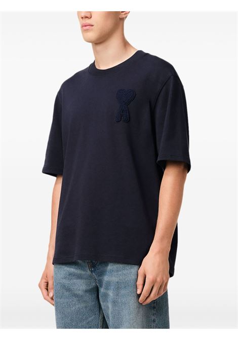t-shirt con applicazione unisex blu AMI PARIS | HTS055.7264011